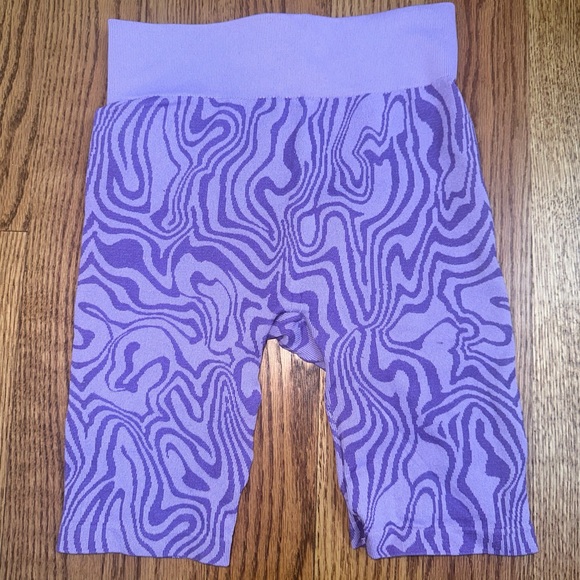 Groovy Purple Biker Shorts - Picture 2 of 3